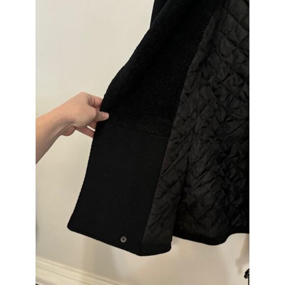 Asos Mens Jacket Coat Moto Full Zip Quilted Black Size Medium Wool Blend NWT - Picture 7 of 9